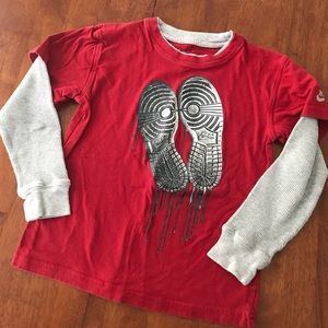 Red Nike long sleeved shirt size 7